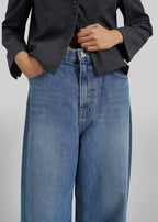 The Frankie Shop Dawson Wide Leg Jeans Medium Wash