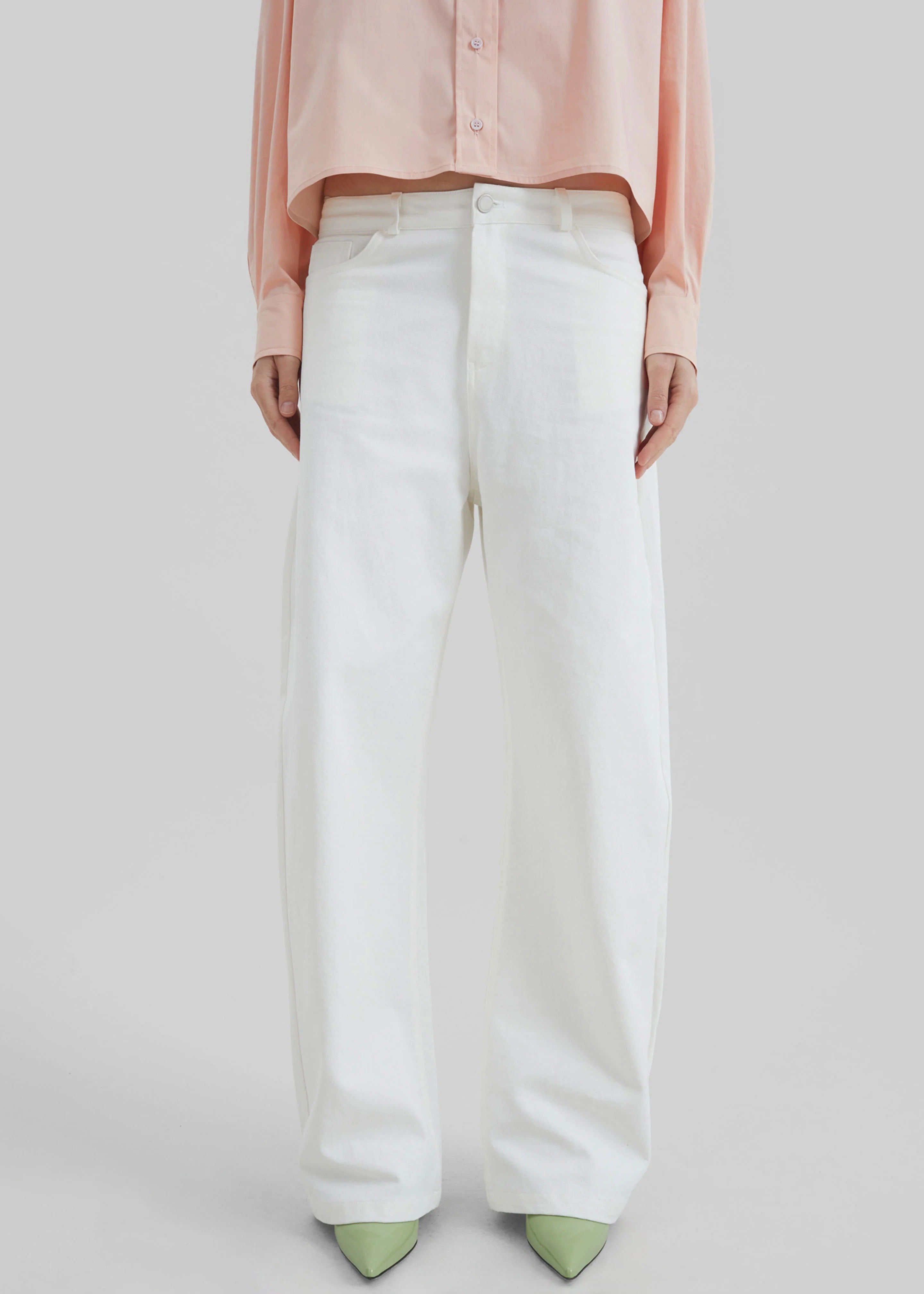 The Frankie Shop Nelton Barrel Leg Jeans White