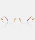 Miu Miu Oval Logo Rimless Glasses