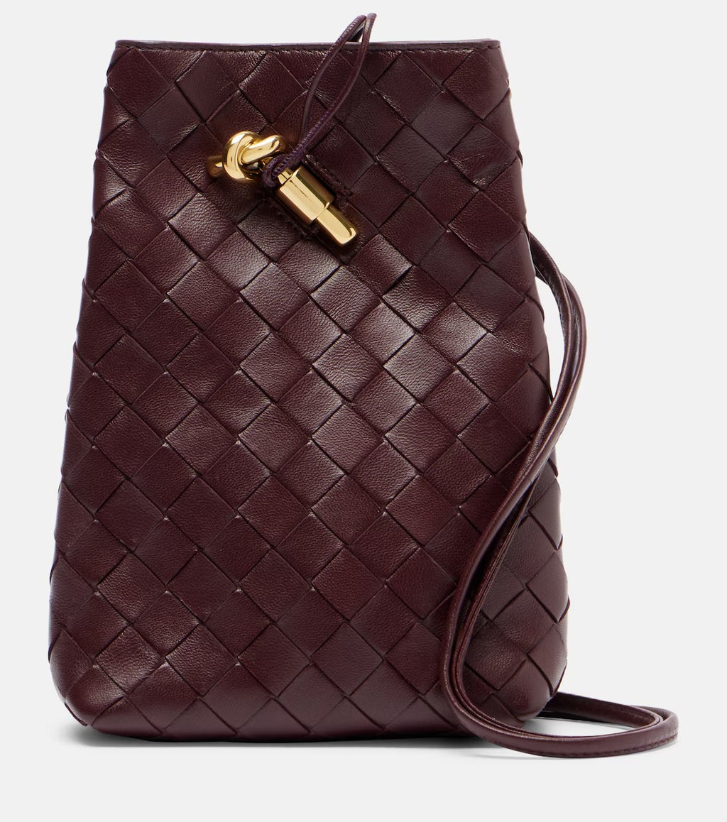 Bottega Veneta Andiamo Intrecciato Leather Phone Pouch