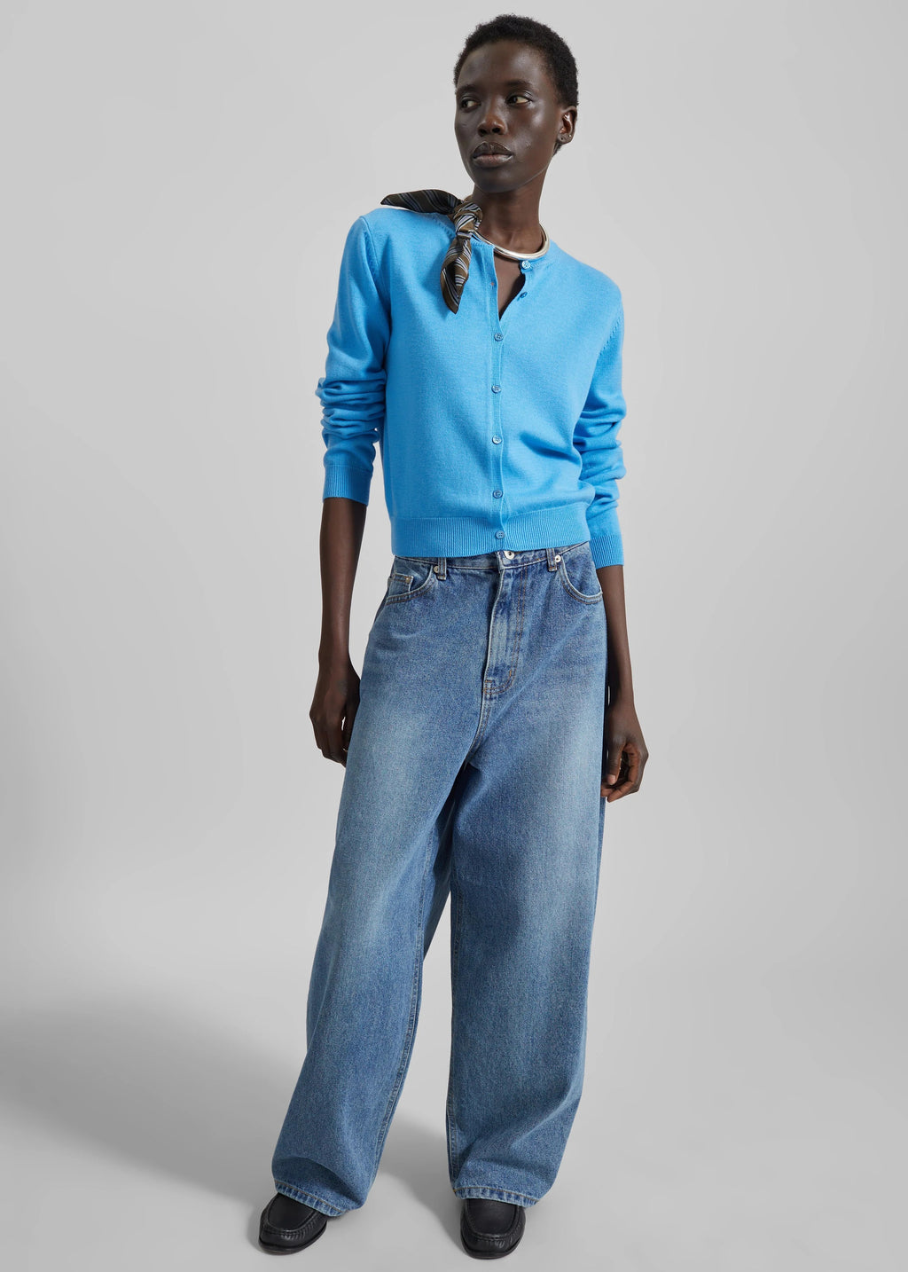 The Frankie Shop Dawson Wide Leg Jeans Medium Wash