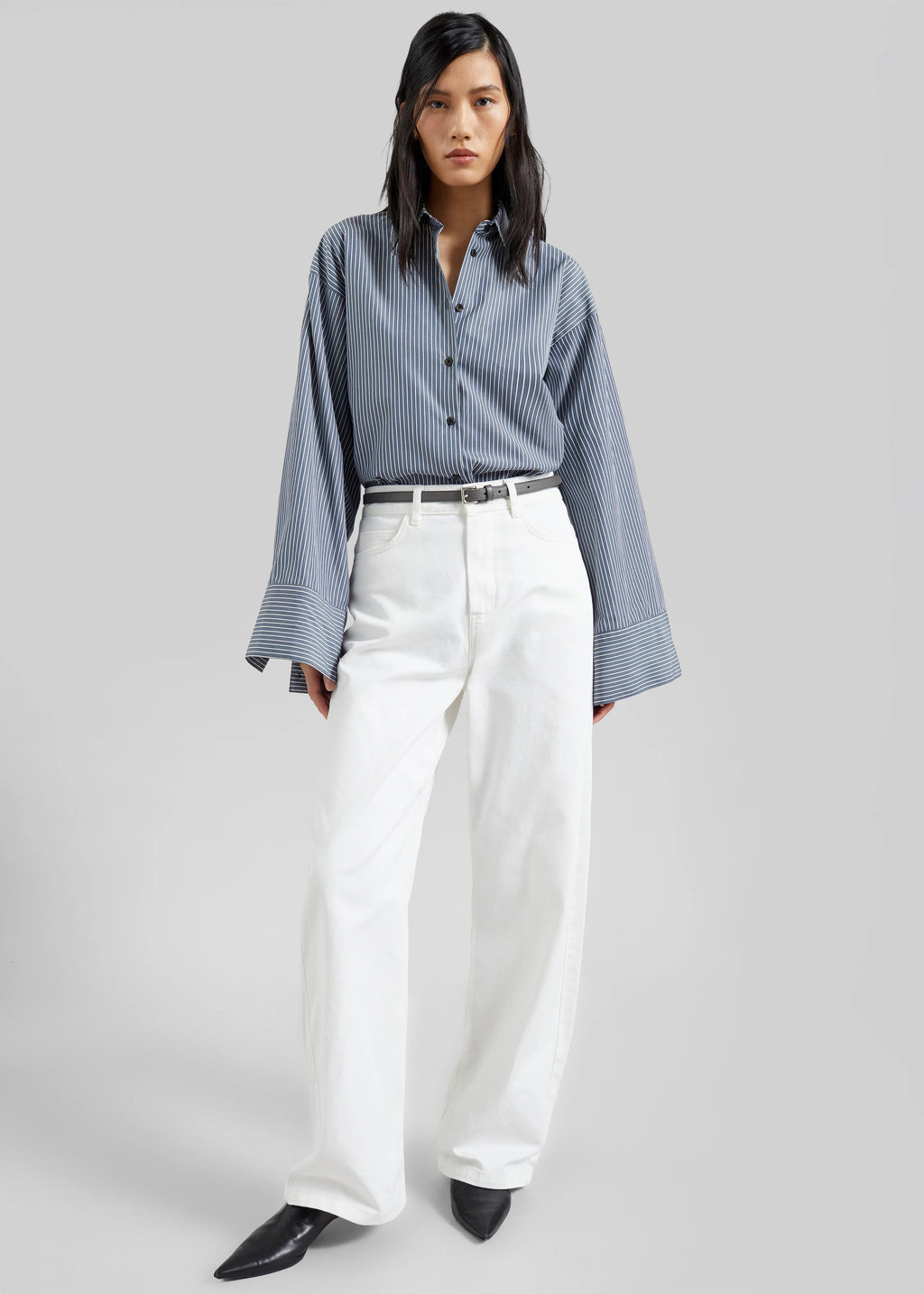 The Frankie Shop Nelton Barrel Leg Jeans White