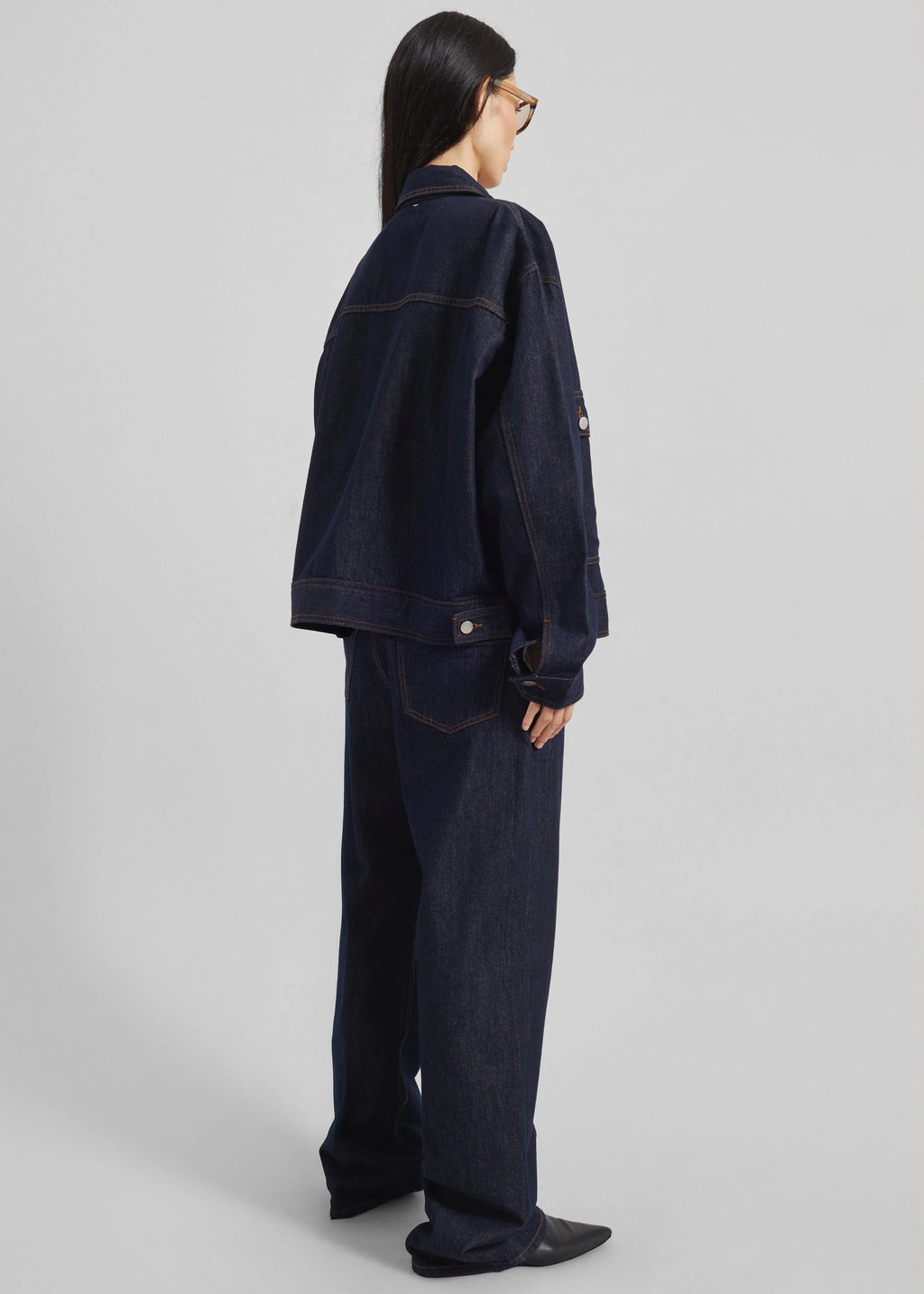 The Frankie Shop Belden Straight Leg Jeans Dark Wash