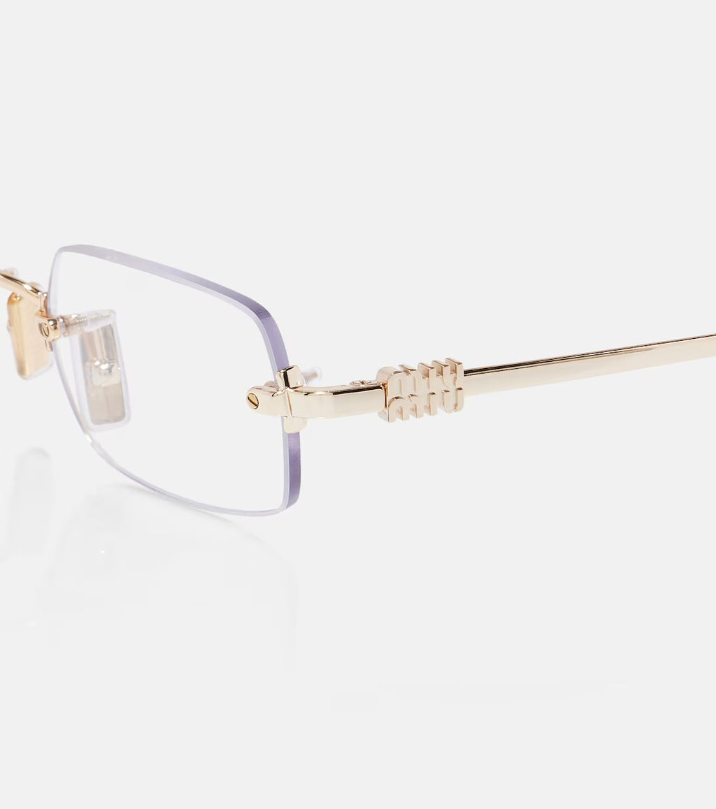 Miu Miu Rectangular Rimless Glasses