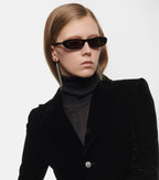 Saint Laurent SL 557 Shade Cat-Eye Sunglasses in Black