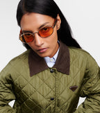 Prada Oval Sunglasses in Gold and Brown
