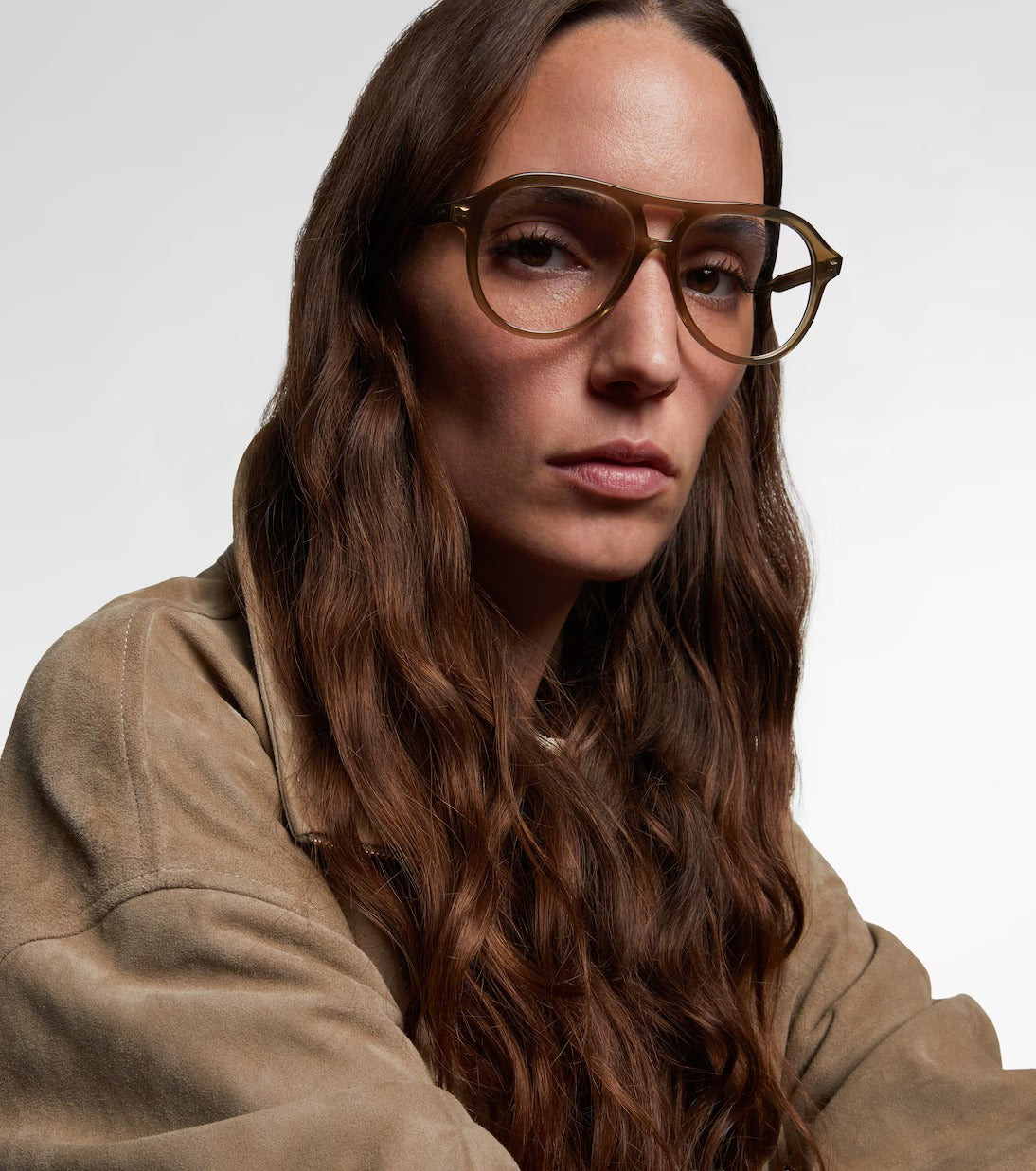 Celine Eyewear Thin Aviator Glasses in Green