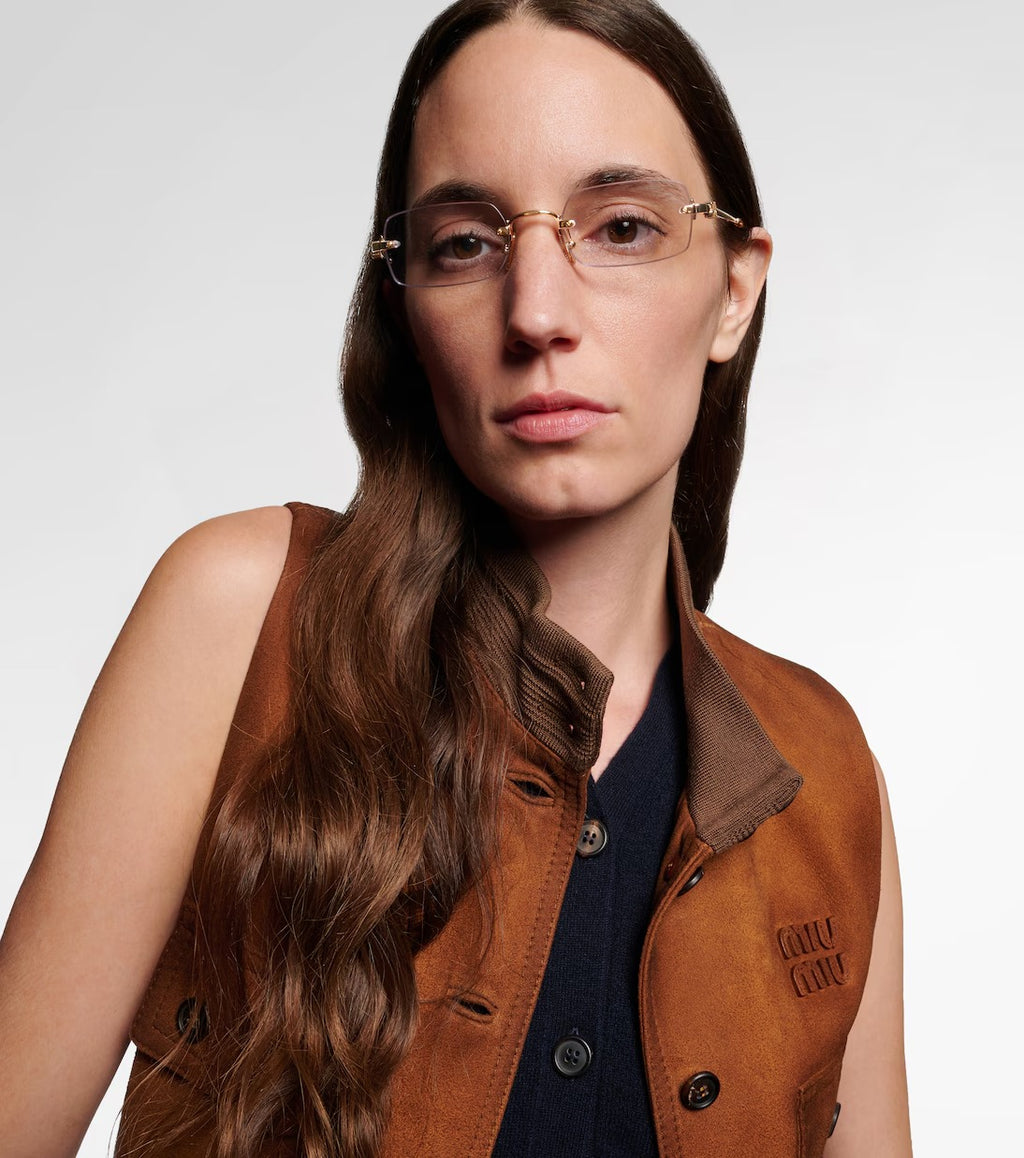 Miu Miu Rectangular Rimless Glasses
