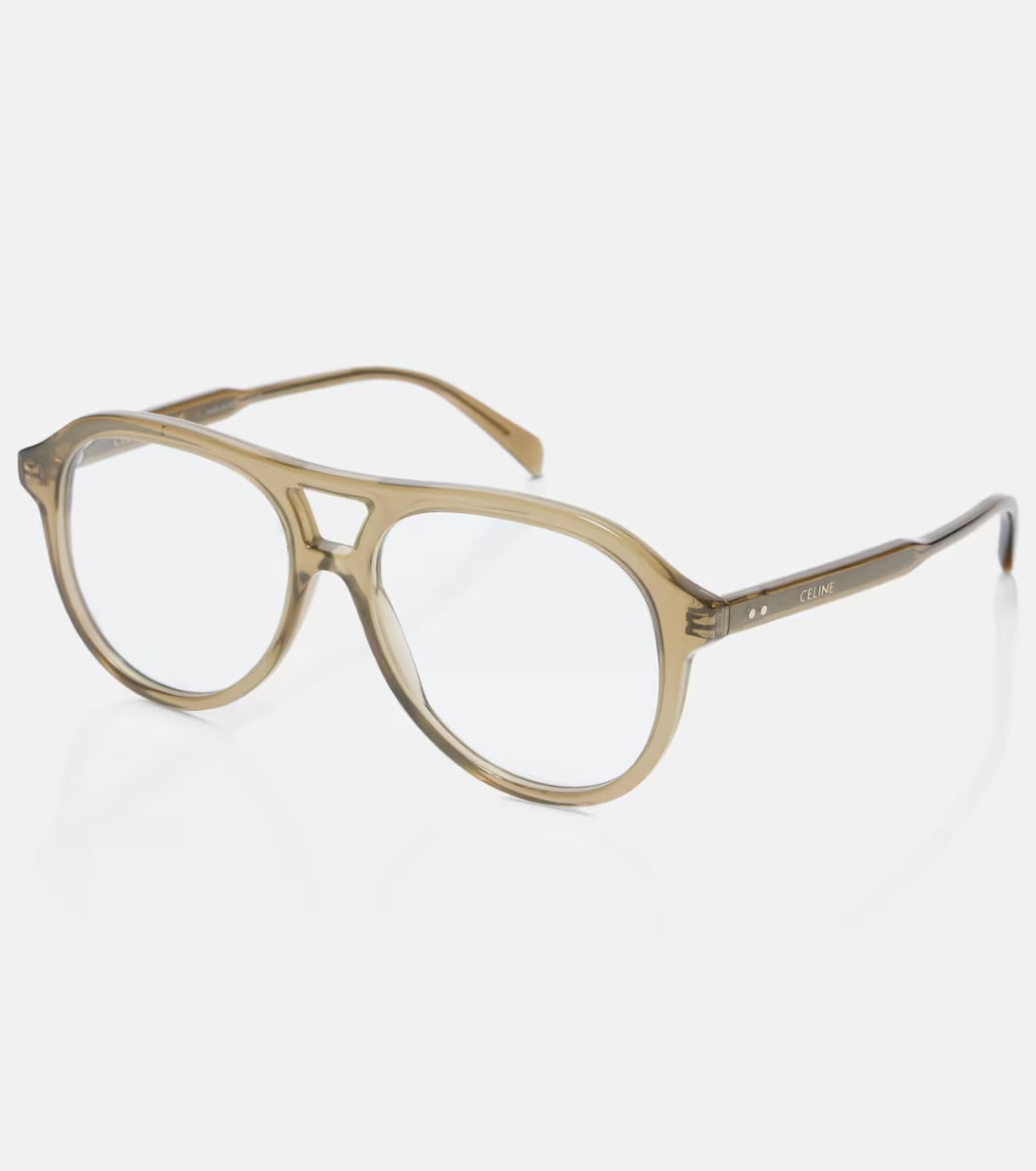 Celine Eyewear Thin Aviator Glasses in Green