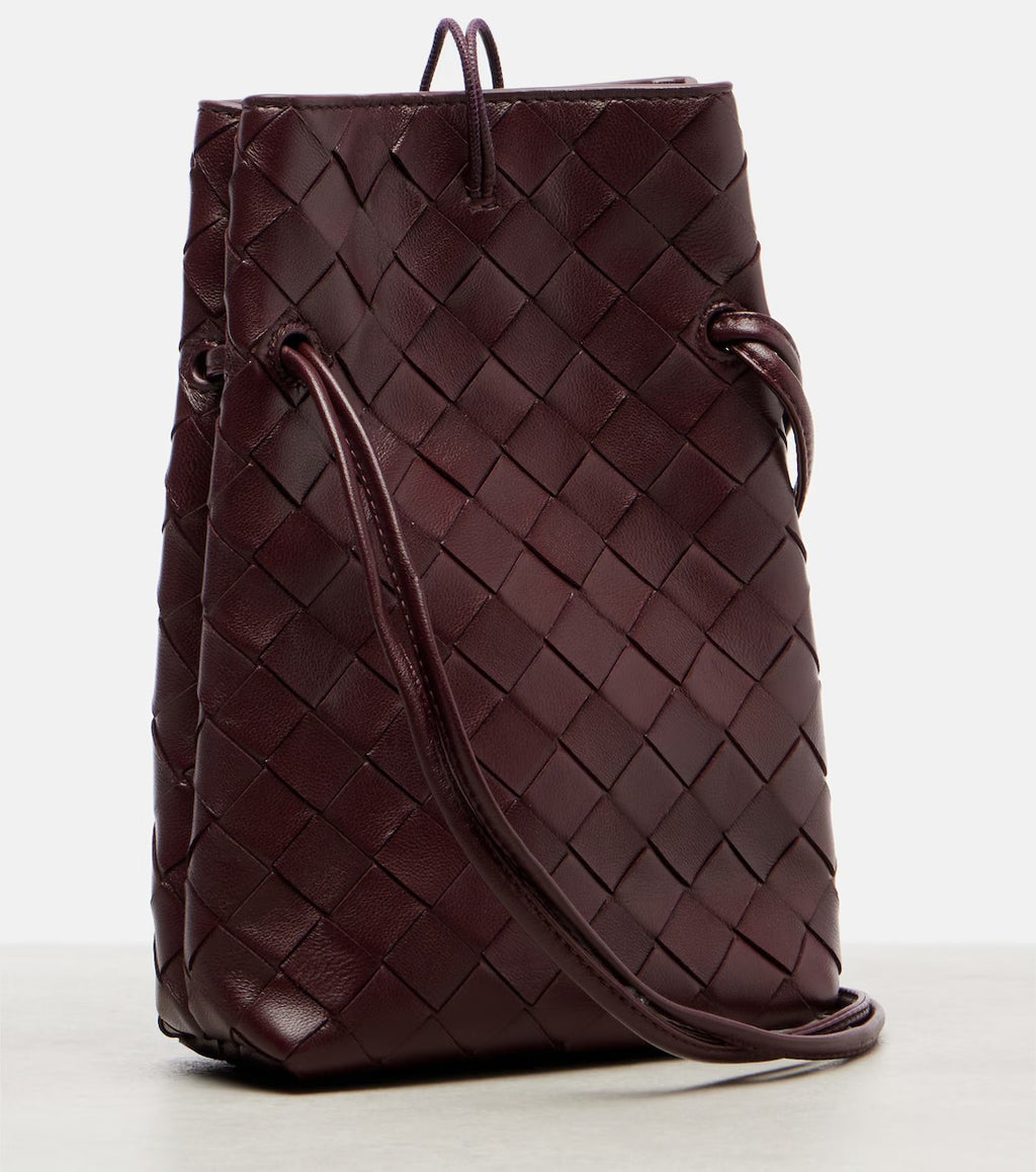 Bottega Veneta Andiamo Intrecciato Leather Phone Pouch