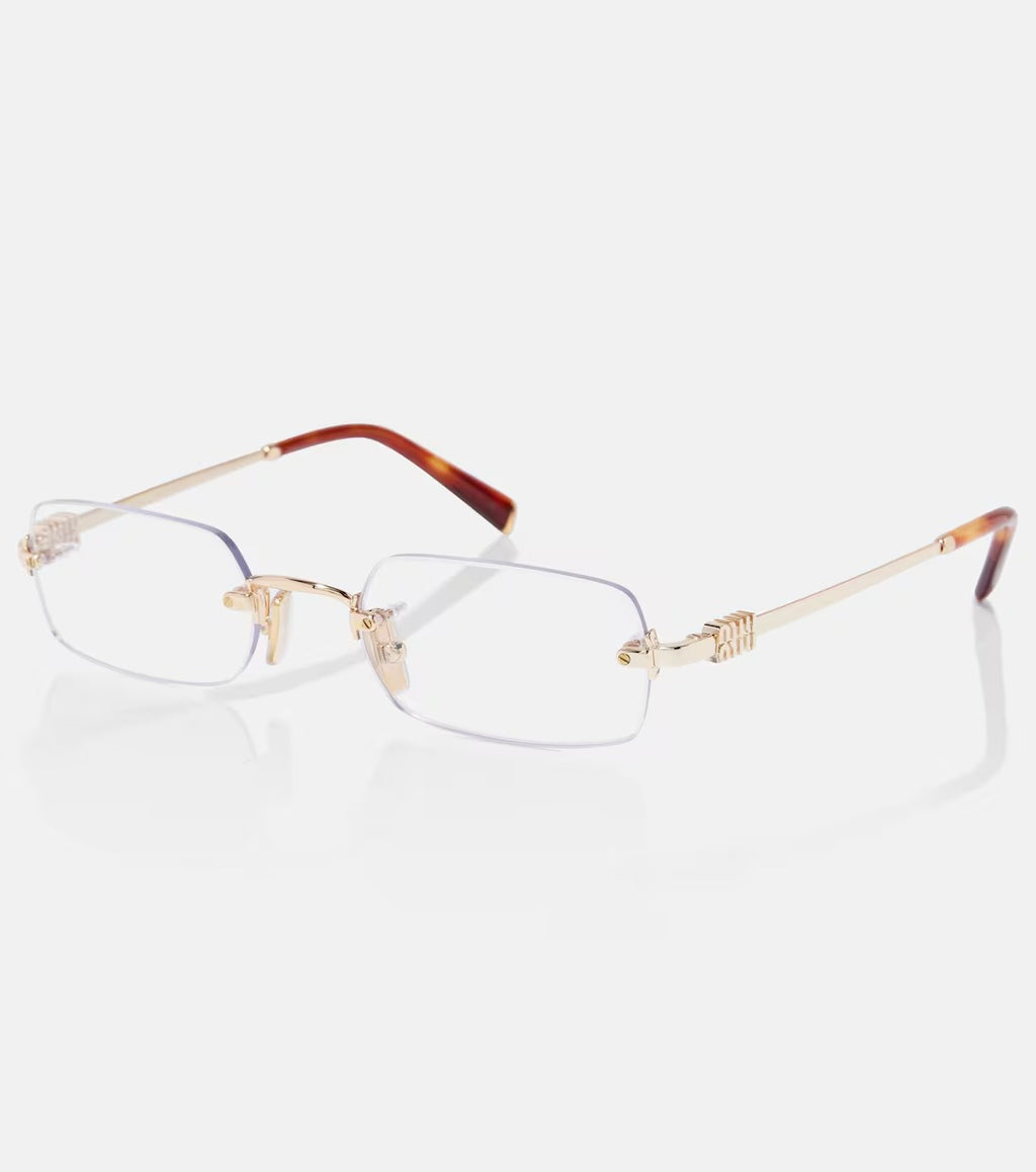 Miu Miu Rectangular Rimless Glasses