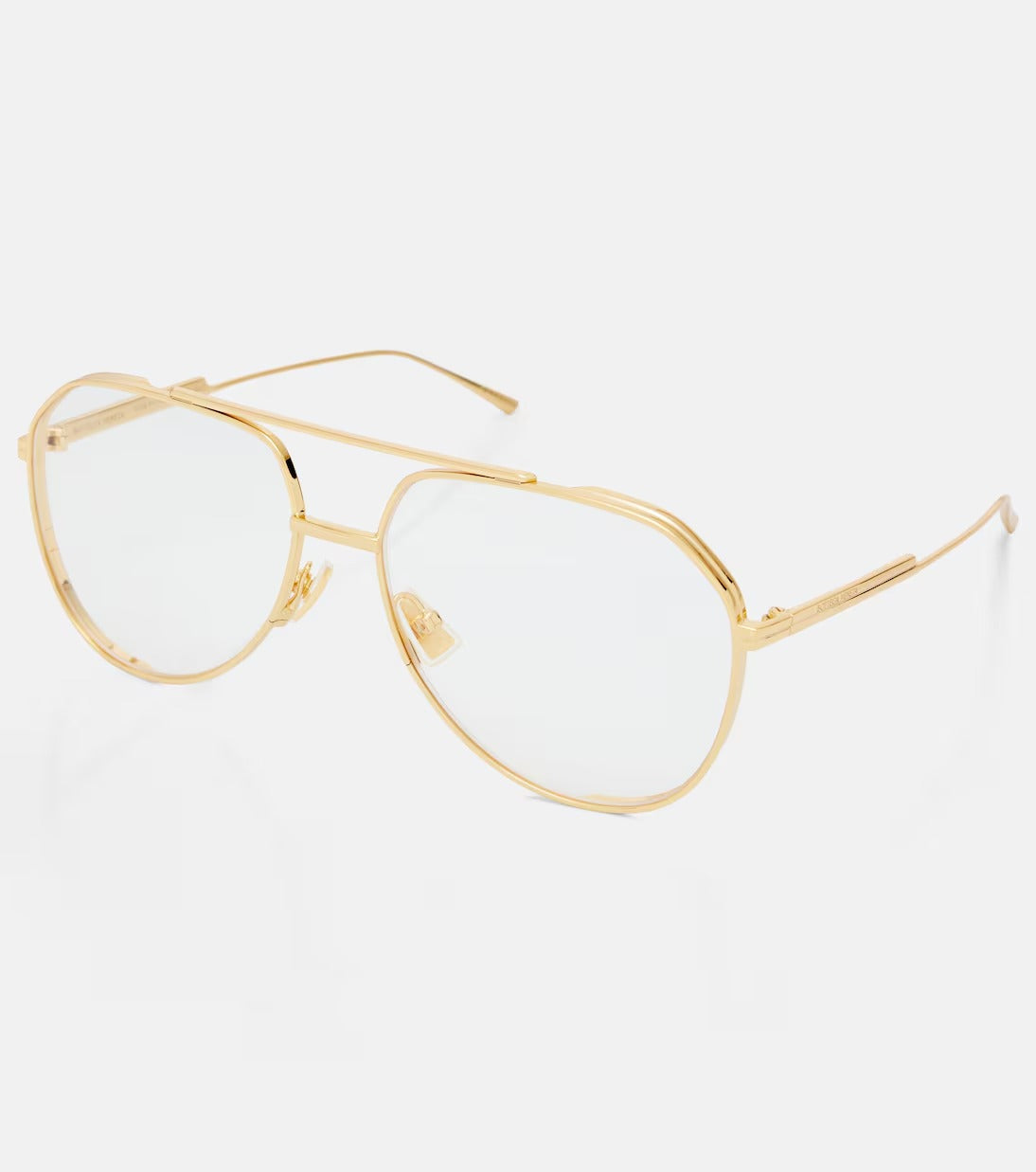 Bottega Veneta Light Ribbon Aviator Glasses in Gold