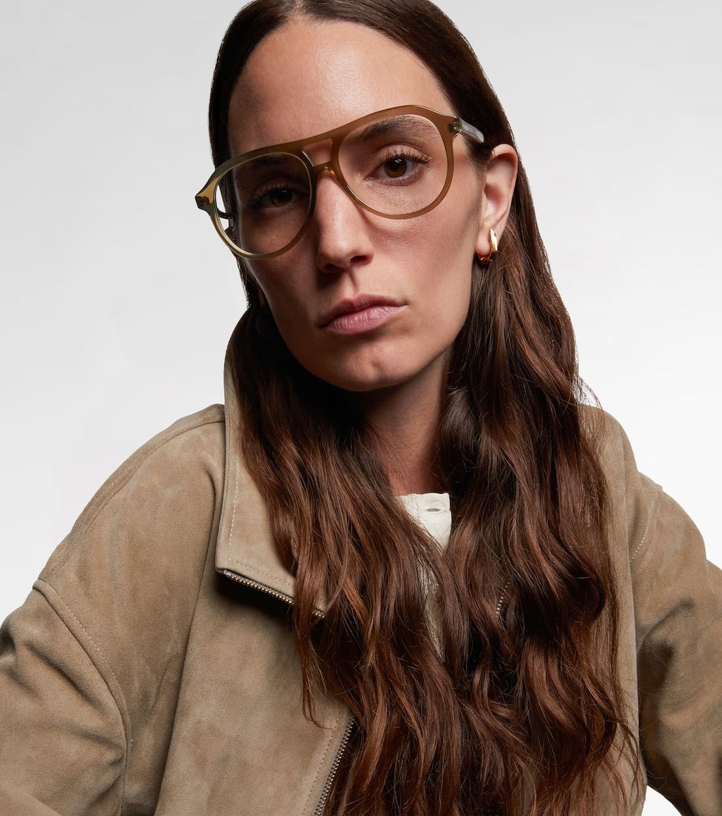 Celine Eyewear Thin Aviator Glasses in Green