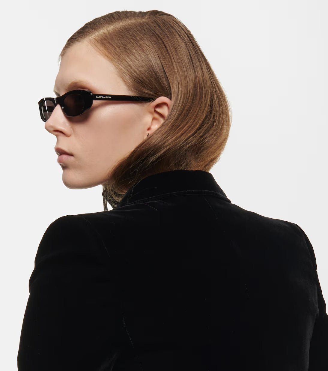 Saint Laurent SL 557 Shade Cat-Eye Sunglasses in Black