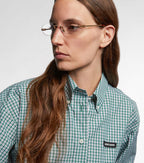 Miu Miu Oval Logo Rimless Glasses
