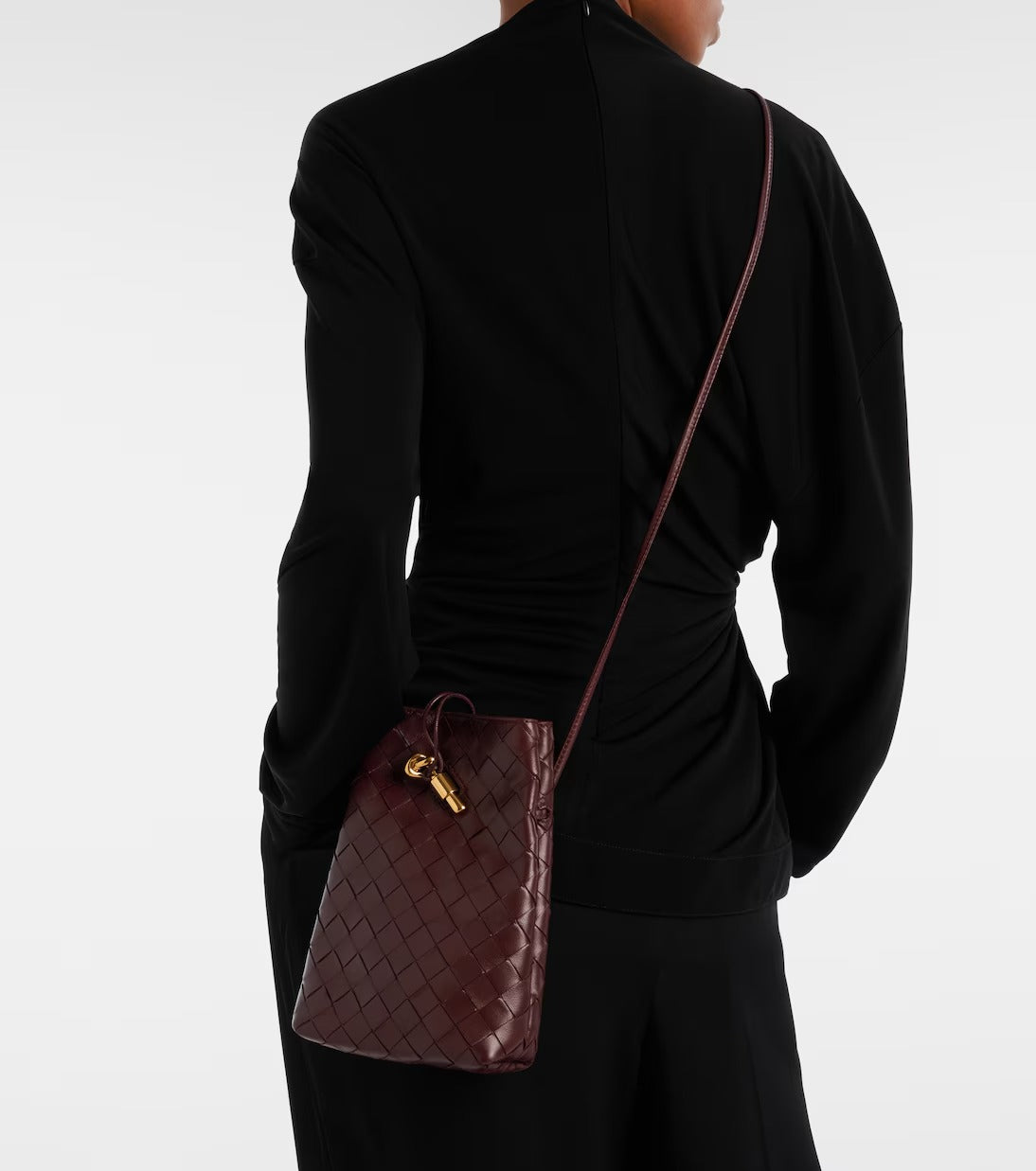 Bottega Veneta Andiamo Intrecciato Leather Phone Pouch