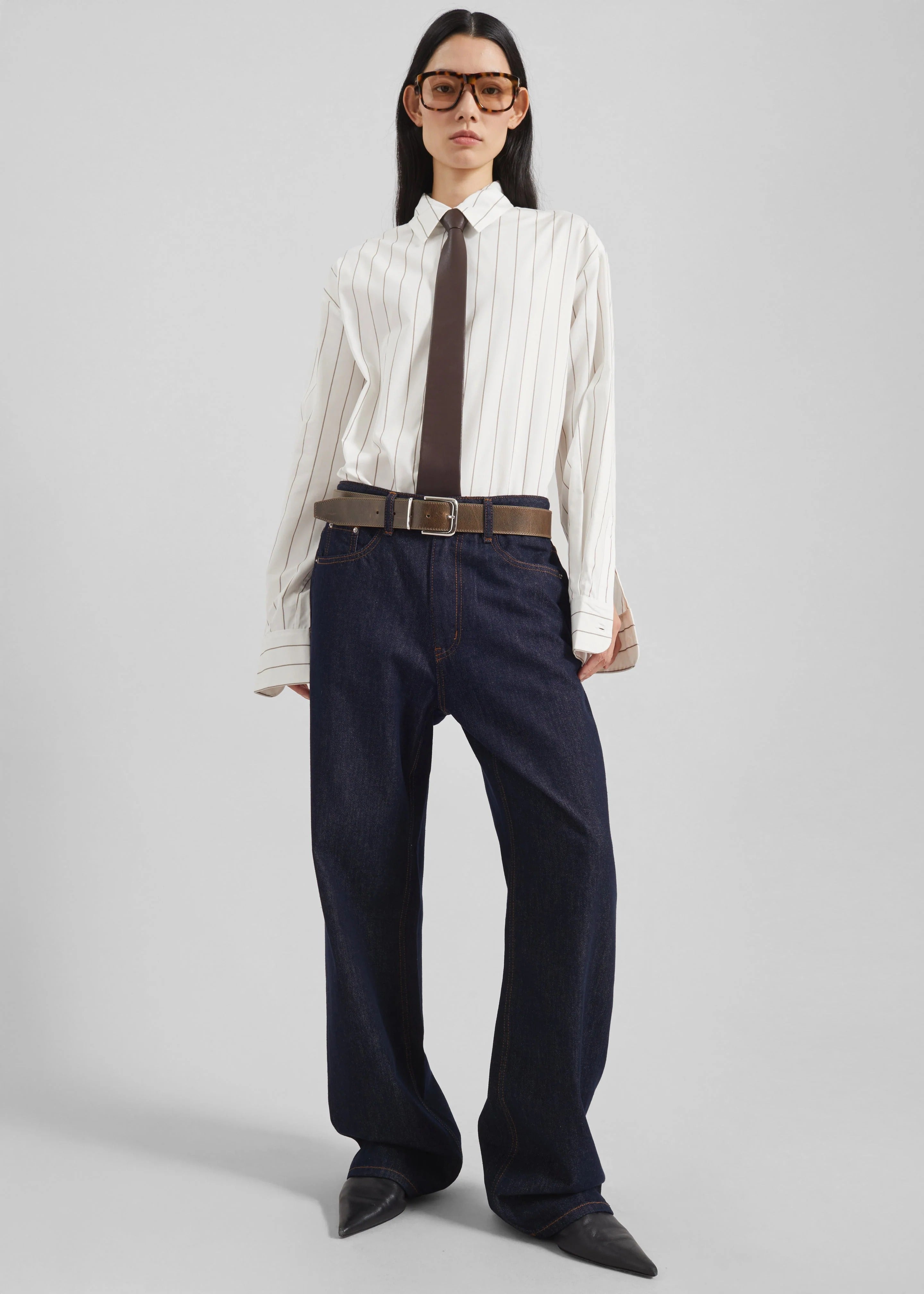 The Frankie Shop Belden Straight Leg Jeans Dark Wash