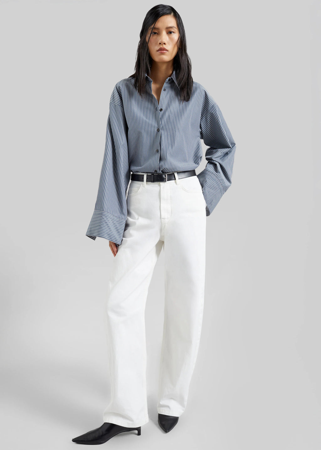 The Frankie Shop Nelton Barrel Leg Jeans White