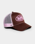 Von Dutch Neon Logo Trucker Cap - Brown/Pink