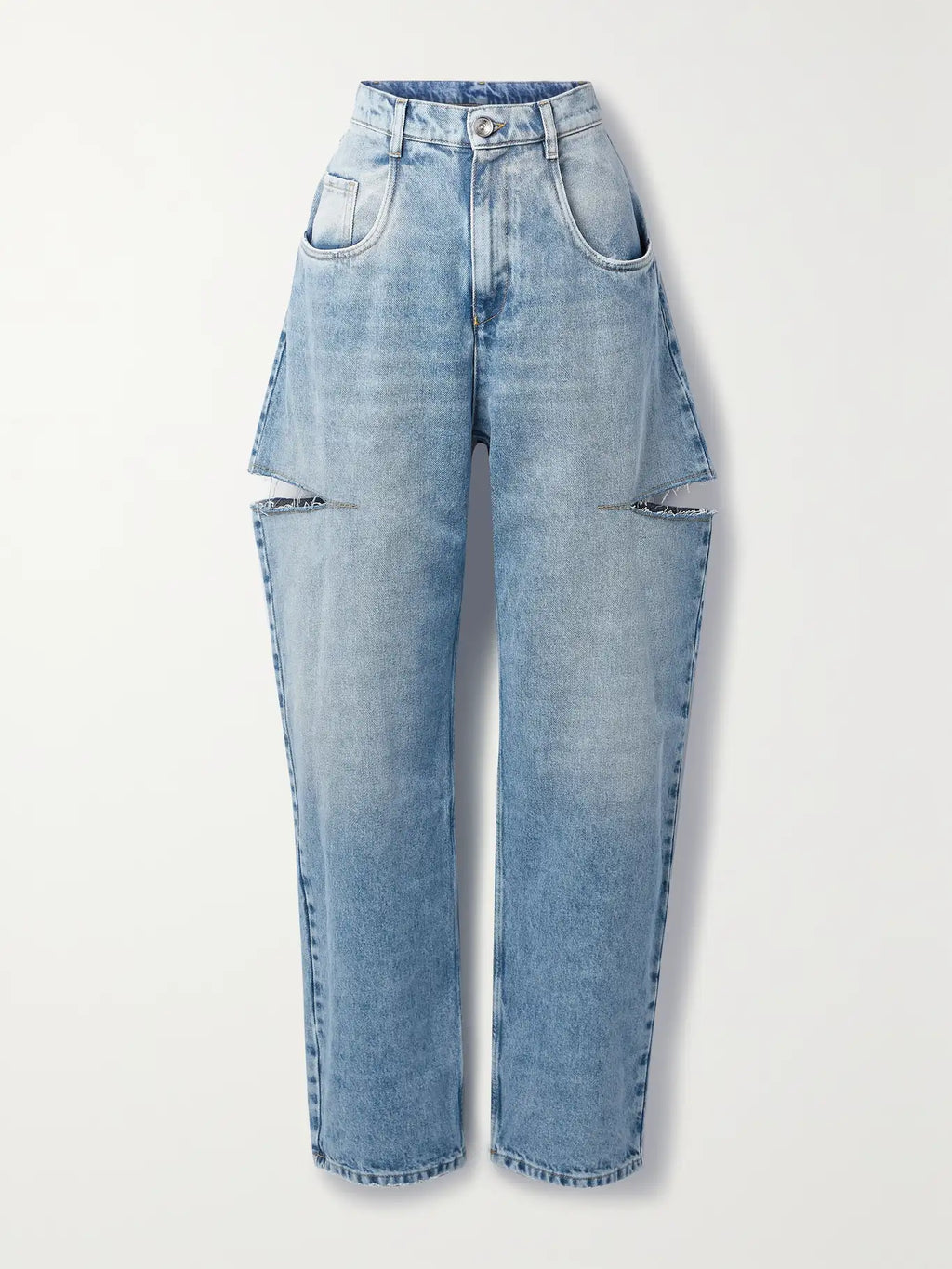 Maison Margiela Slash-Cut High-Rise Straight-Leg Jeans