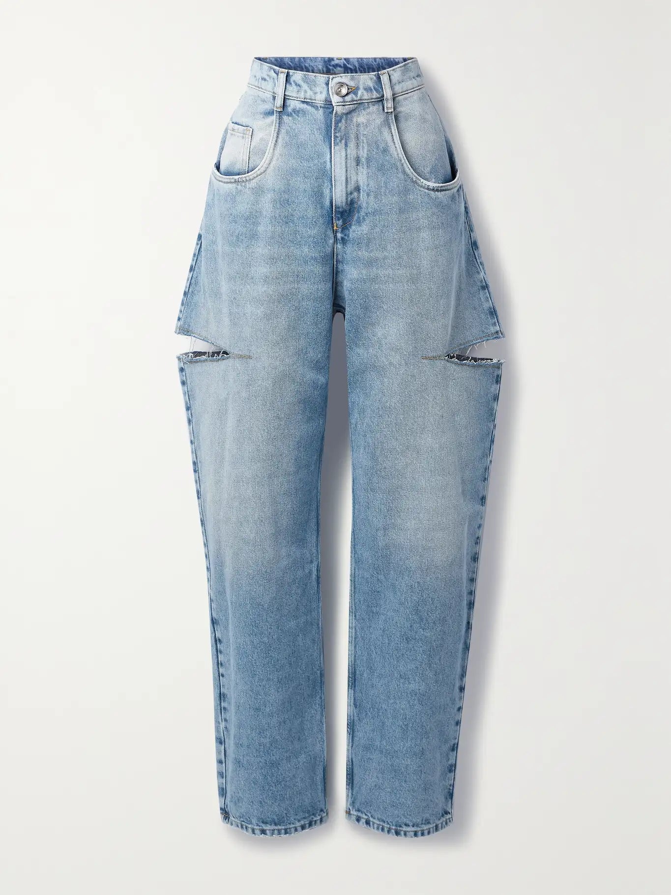 Maison Margiela Slash-Cut High-Rise Straight-Leg Jeans