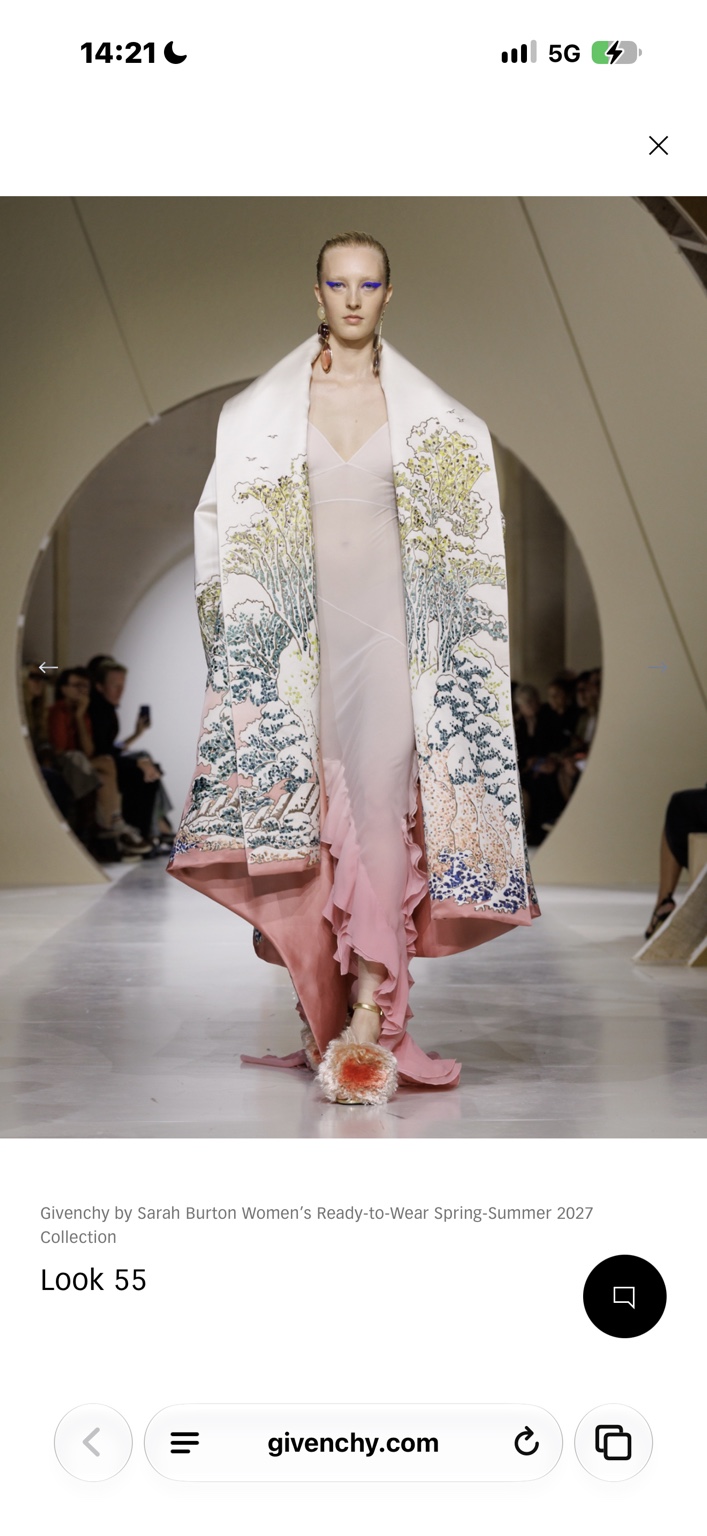 Pale-pink slip gown inside an illustrated padded satin wrap