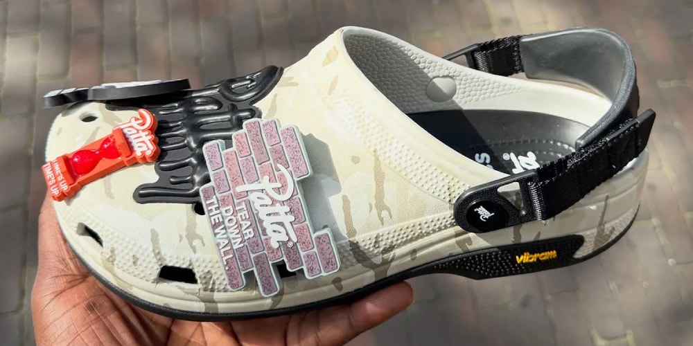 Patta x Crocs Classic Clog held in one hand
