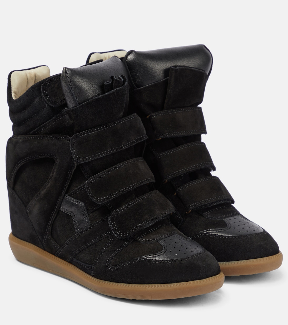 Black Isabel Marant Bekett suede wedge sneakers