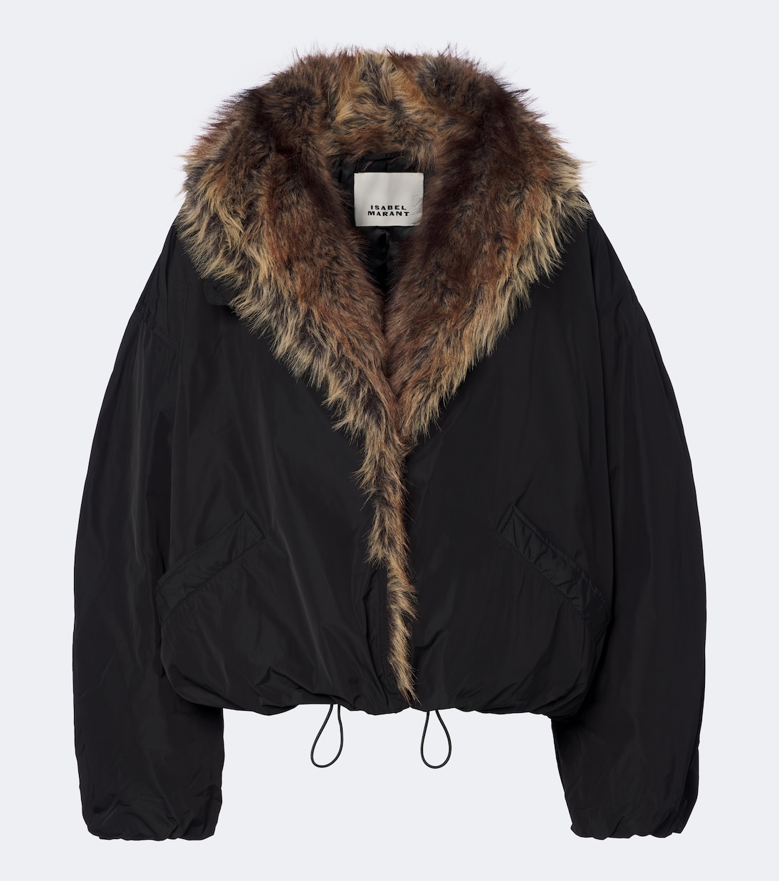 Black Isabel Marant Charone parka with faux-fur trim