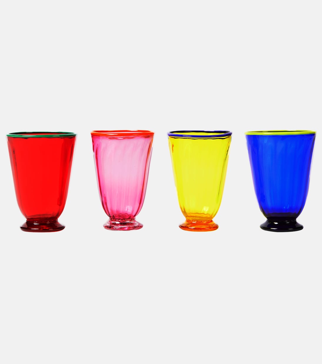 Set of four multicoloured La DoubleJ Murano glasses
